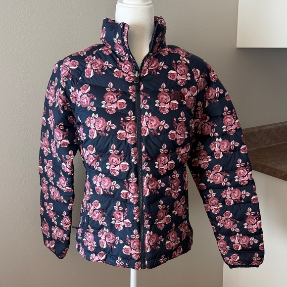 The North Face Floral Jacket with Red and Black - Picture 1 of 3
